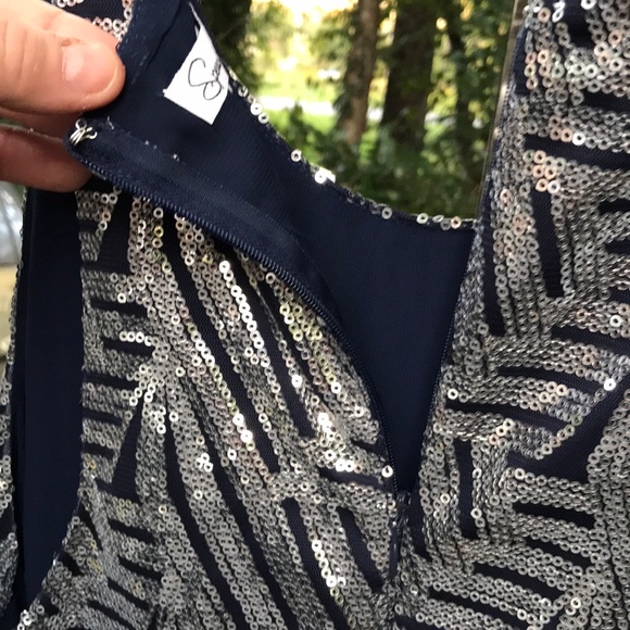 NWT Speechless Navy Sleeveless Dress Sequin Bodice - Picture 3 of 14